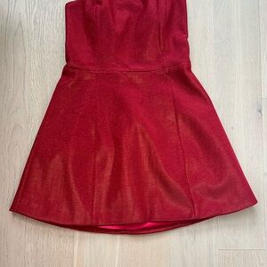 SLA the Label Sparkly Red Strapless Dress